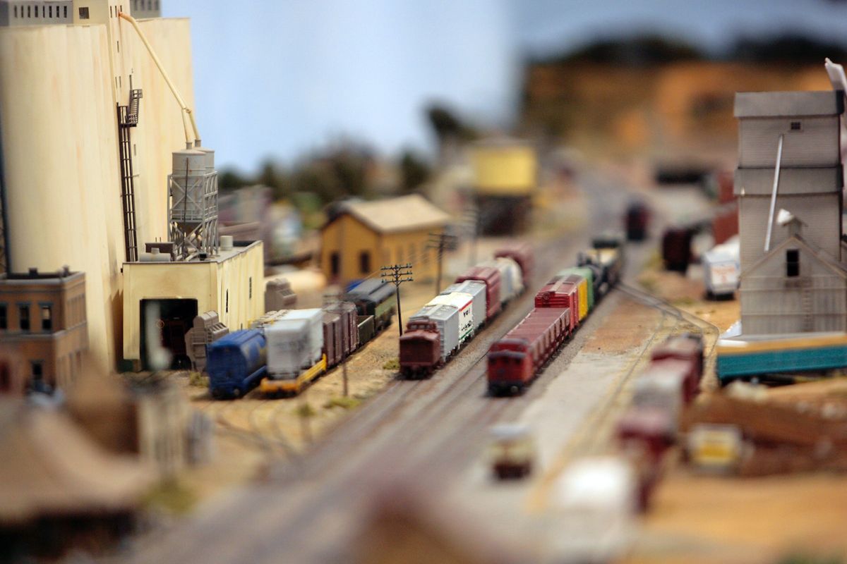 A Z scale model railway layout