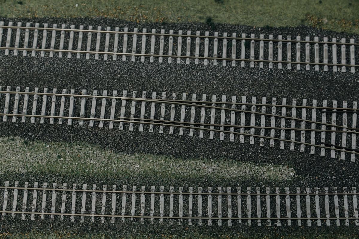 Clean model railway track